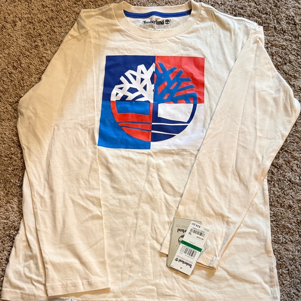 Timberland Beige Long Sleeve with Colorful Graphic
